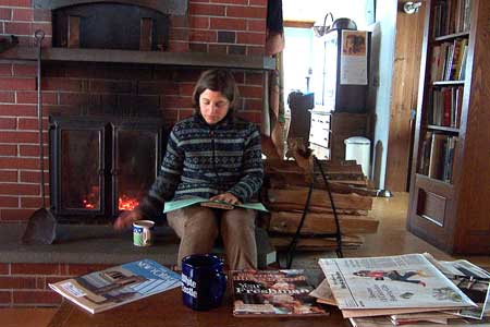 Hot tea and a warm fire while the snow flies,
